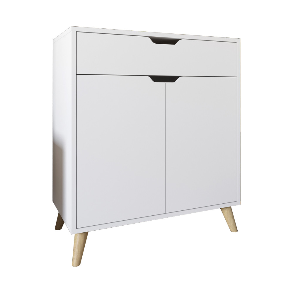 Комод в гостиную с ножками в цвете Орех светлый М-ЗОН Борн 750 Нимфеа Альба (белый) (MZN-031047) Львов - изображение 2