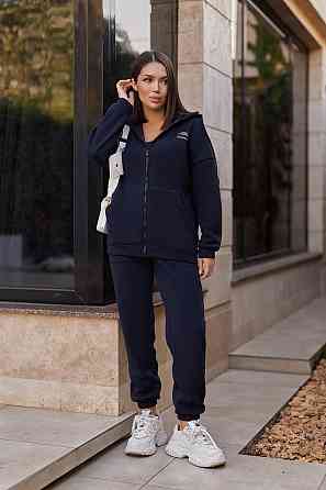 Женский спортивный костюм c нашивками Walker батал 54-56, Темно-синий Киев