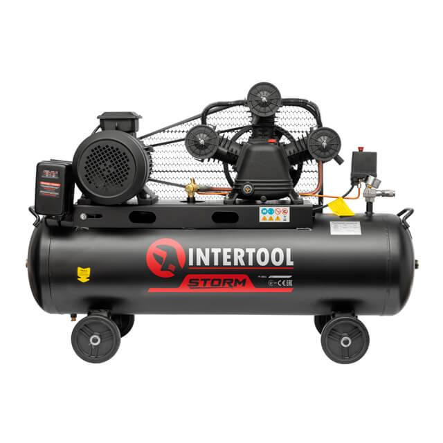 Компресор, 100 л, 4,0 кВт, 380 В, 10 атм, 600 л/хв, 3 циліндри, 80 дБ INTERTOOL PT-0036 Киев - изображение 1