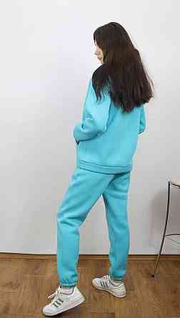 Костюм женский теплый спортивный на флисе кофта на змейке Голубой 50/52 Харьков