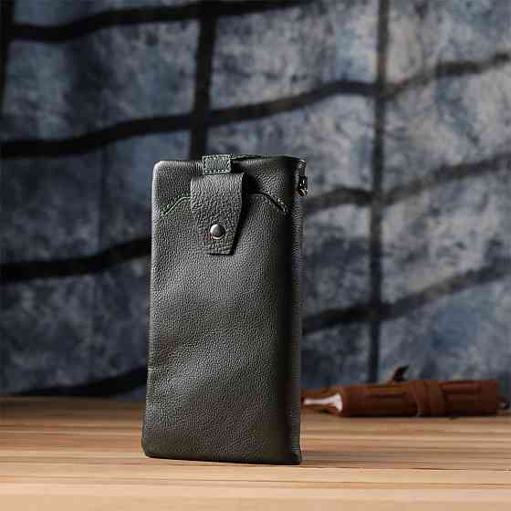 Стильний гаманець для жінок з відділенням під телефон Зелений (ST Leather) Київ
