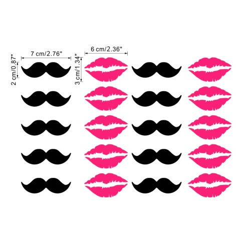 Наклейки на бокалы 6 штук черно-розовый Киев - изображение 3