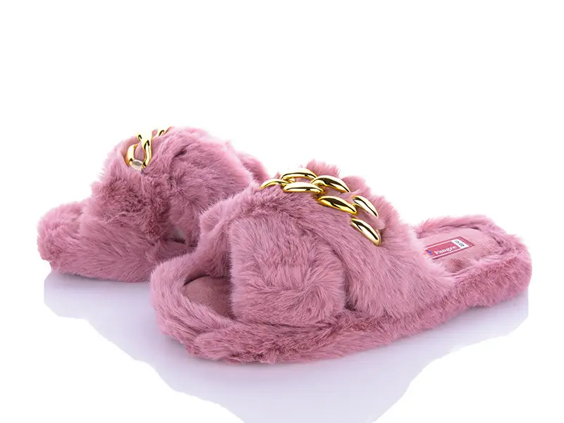 Відкриті жіночі капці домашні хутряні Розовий Одеса - фото 8
