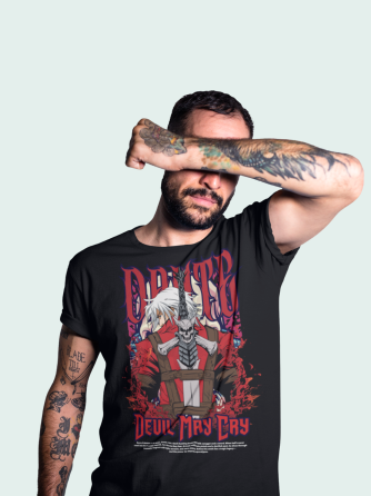 Футболка з аніме принтом Данте Схоотінг Дмк Преміум оверсайз (S/M/L) Чорний AnimeJ0771 Дніпро