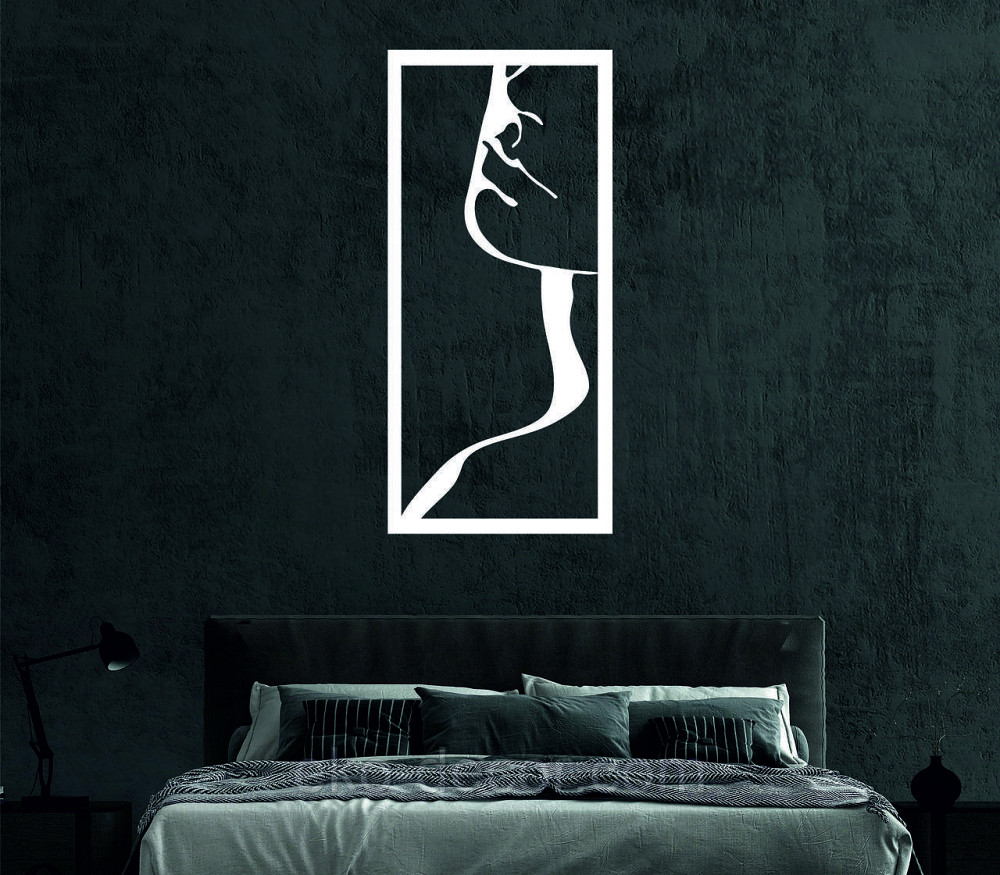 Декоративное настенное Панно «Силуэт женщины», Декор на стену 90*39 см, Белый Киев - изображение 4