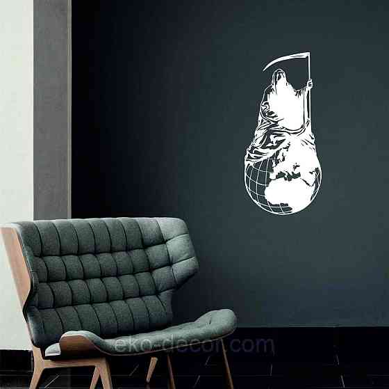 Декоративное настенное Панно «Смерть с косой», Декор на стену 50*24 см, Белый Киев