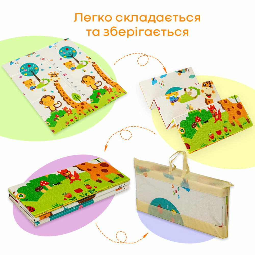 Детский складной коврик с лисичками и ростомером Киев - изображение 7