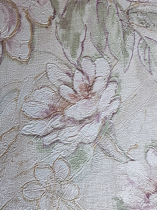 Шпалери метрові вінілові на флізелін Grandeco Poem квіти троянди структурні бордові коричневі на білому Київ - фото 3