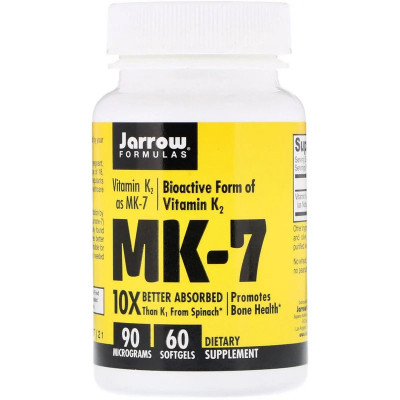 Вітамін Jarrow Formulas Вітамін К2 в Формі МК-7, Vitamin K2 as MK-7, 90 мкг, 60 капс (JRW-30001) Вінниця - фото 1
