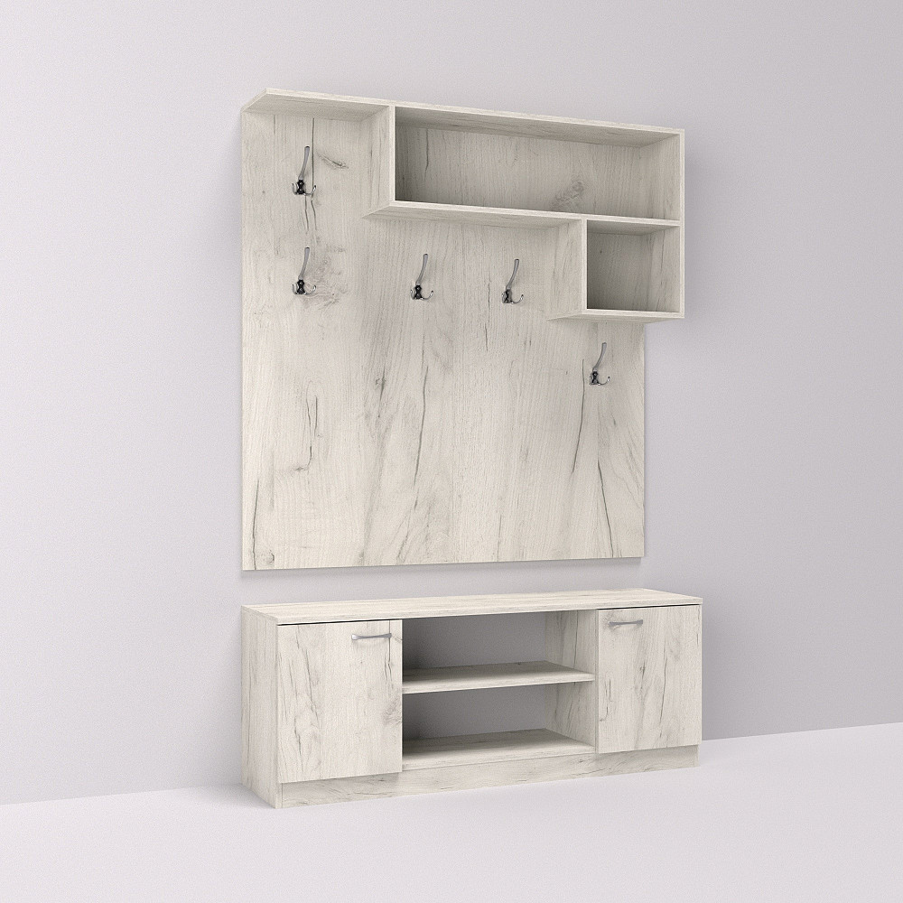 Передпокій ГКШ-10, Дуб Крафт Білий, 1300/350/1900 Львів - фото 1