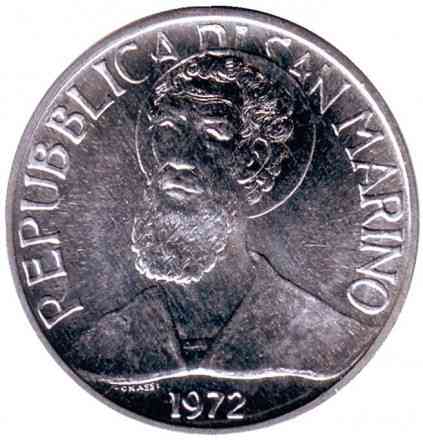 Святий. Монета 5 лір. 1972 рік, Сан-Марино.UNC Полтава
