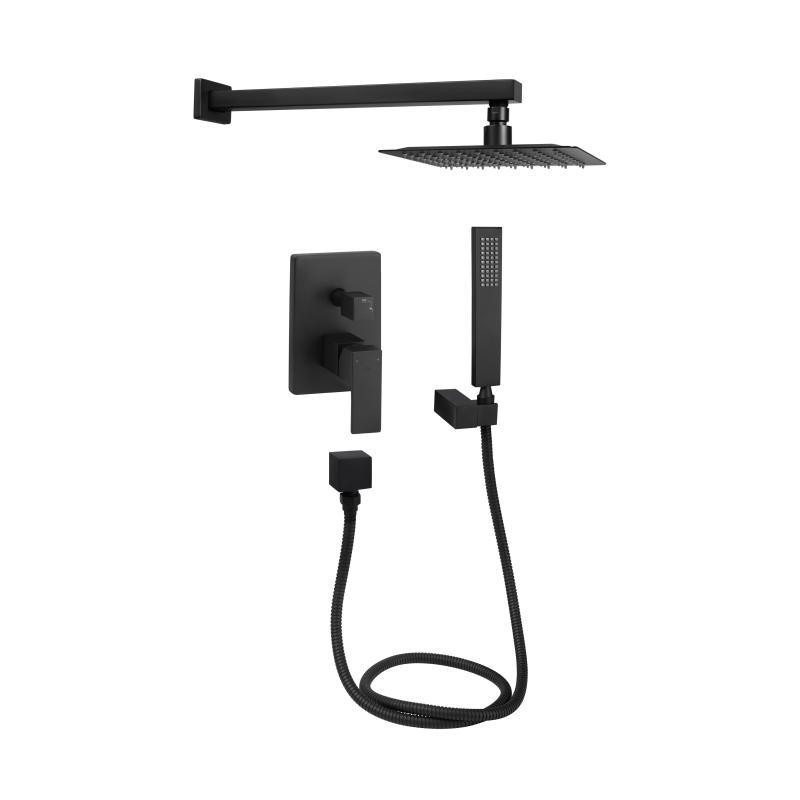 Душевая система скрытого монтажа Qtap Aquarius на два потребителя QTAQA64103NGB Black Matt черная Киев - изображение 1