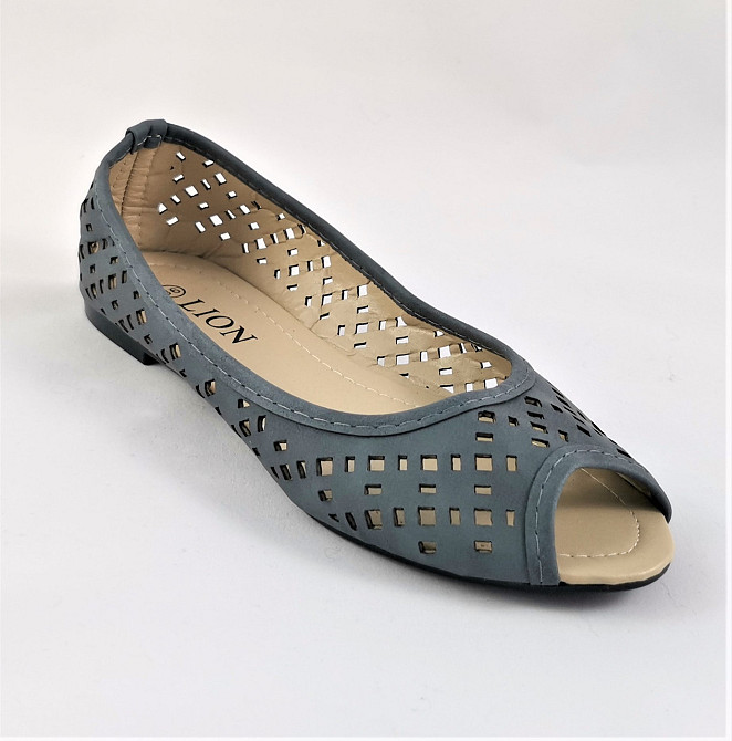 .Жінні Літні Балетки з відкритим Носиком Сірі Мокасини Туфлі (розміри: 36,37,38,39) — 05-3 Дніпро - фото 3