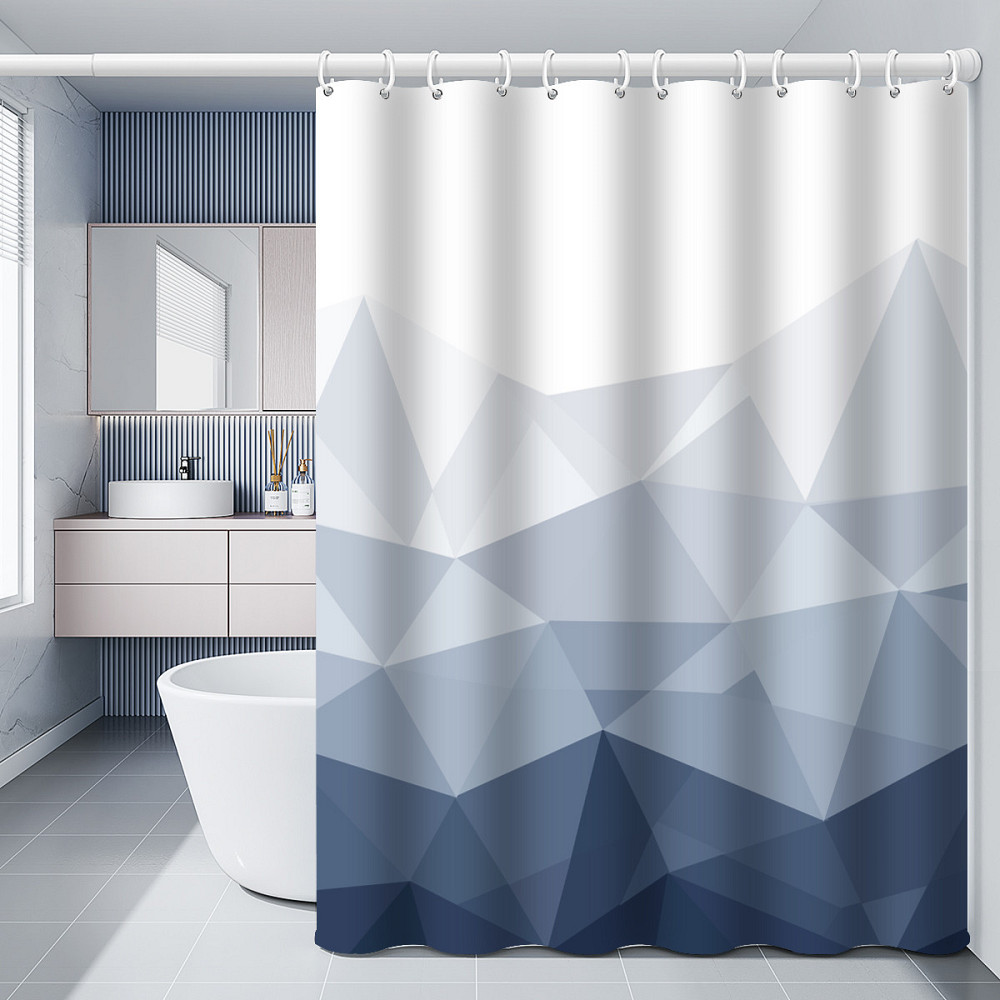 Шторка для ванной комнаты Bathlux 180 x 180 см с водоотталкивающим покрытием, белая с синим принтом Каменец-Подольский - изображение 3