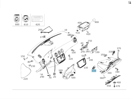 Mercedes-Benz  A2218200401 Плафон салону ML W164 R-class short W251 C-Class W205 GLC X253 E-class W212 SLK/SLC R172 C-Class W204 CL C216 S-class short Одесса