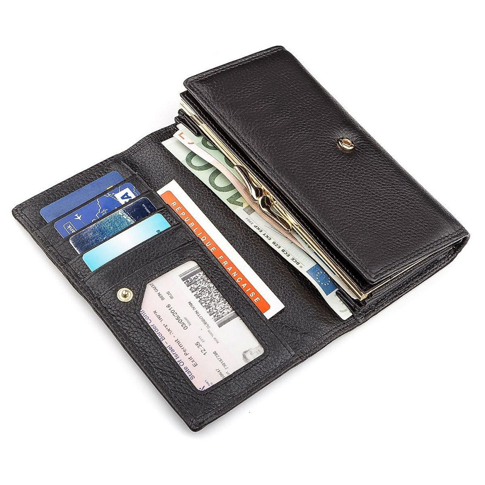 Гаманець жіночий високоякісна шкіра Чорний (Boston) Київ - фото 9