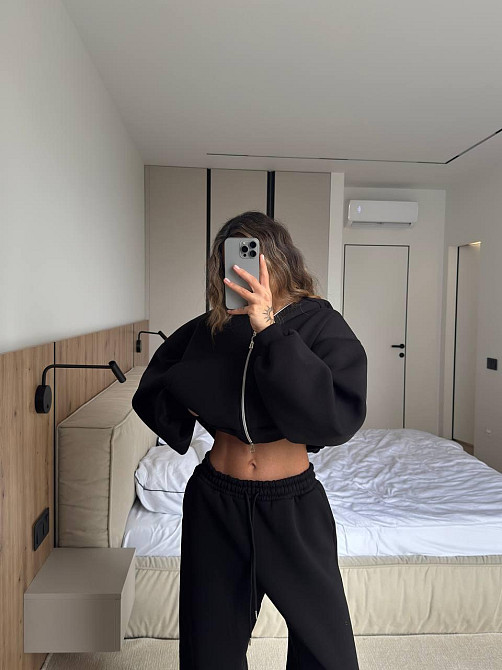 Жіночий теплий стильний костюм двійка турецька трьохнитка на флісі Одеса - фото 3