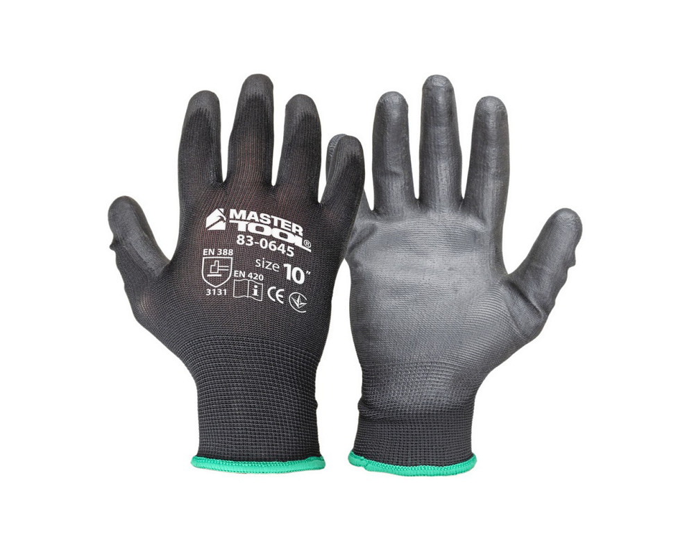 MASTERTOOL Рукавички безшовні трикотажні MASTERTOOL з поліуретановим покриттям долоні 10" 25-26 Коломия - фото 1