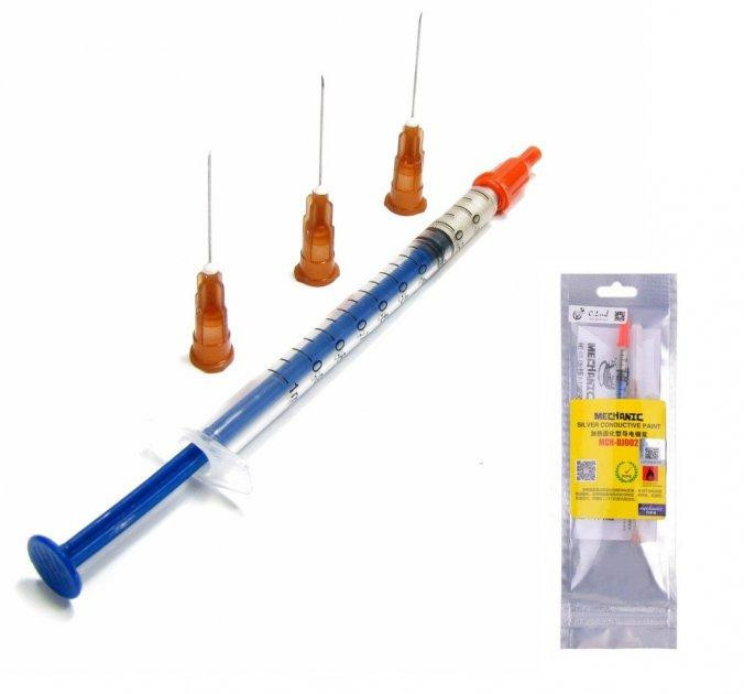 Токопроводящий клей (лак) на основе серебра MECHANIC MCN-DJ002 0.2ml (в шприце) Полтава - изображение 1