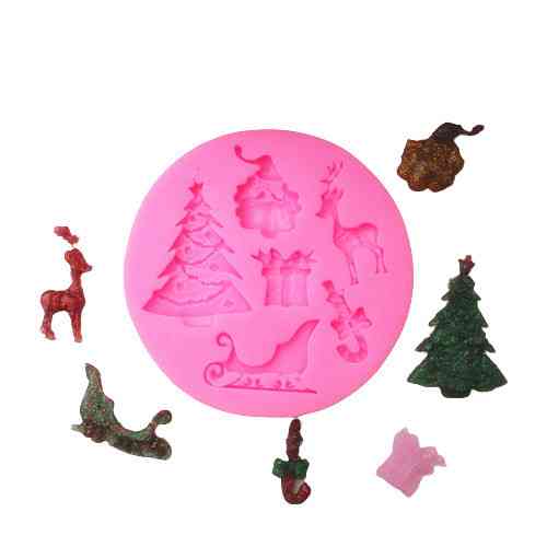 Молд новогодний силикон 75 мм розовый Киев