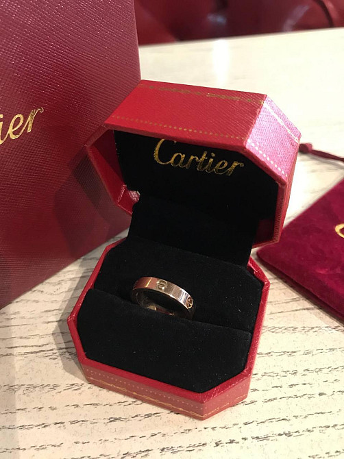Cartier LOVE кольцо в розовом золоте тоненькое / Картье кольцо тонкое Одесса - изображение 2
