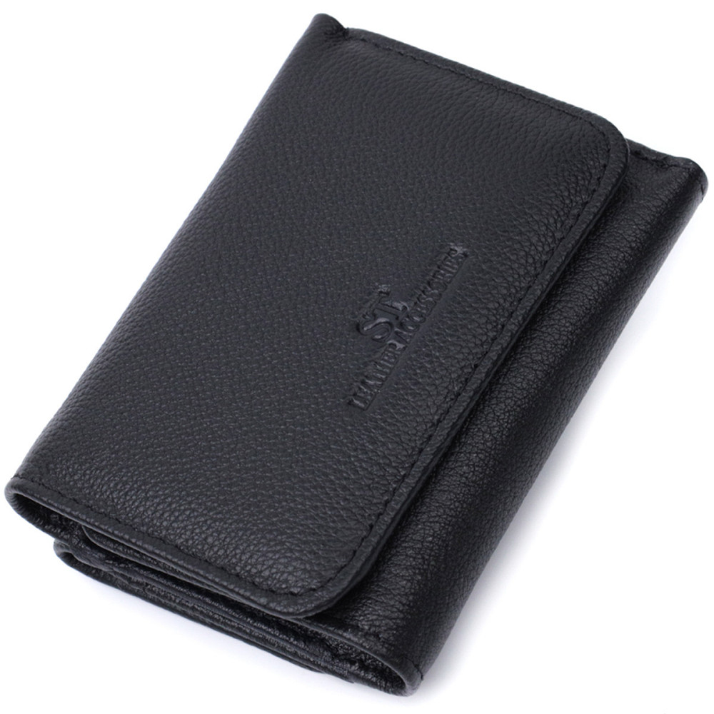 Красиве жіноче портмоне з монетницею з натуральної шкіри Чорний (ST Leather) Київ - фото 11