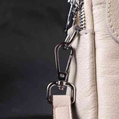 Сумка Vintage Женская небольшая вертикальная на два отделения из натуральной кожи Белая (22401) Винница