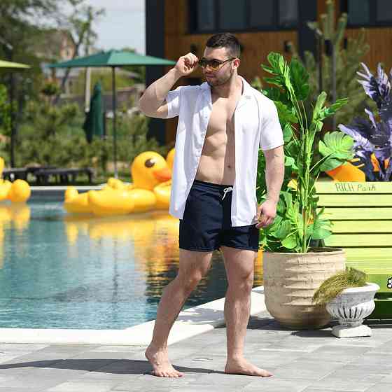 Плавальні шорти чоловічі темно-синій Pobedov Pool day Київ