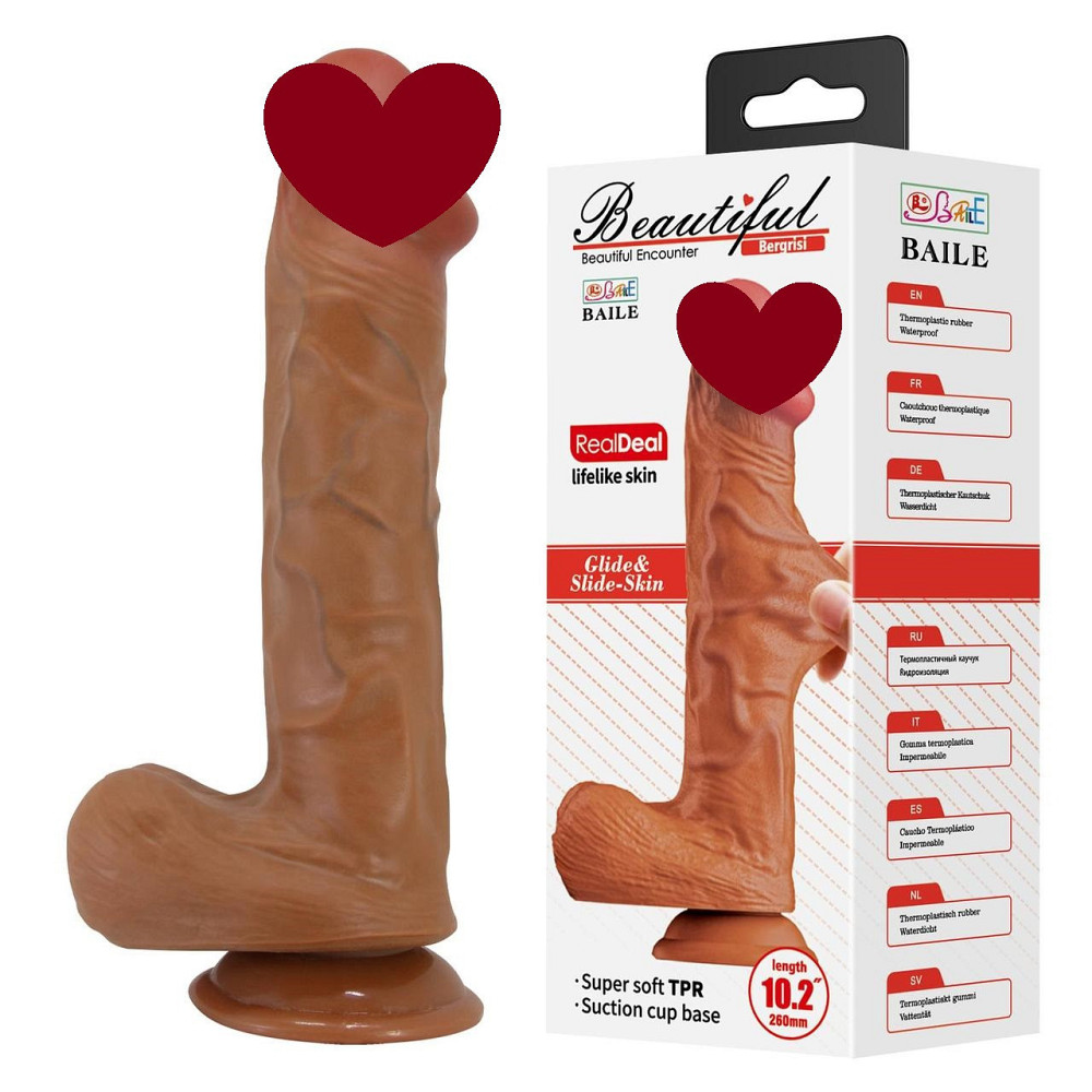 Фаллоимитатор с мошонкой BAILE BERGRISI, 10.2, Super soft TPR, Waterproof Sex Aura Киев - изображение 1