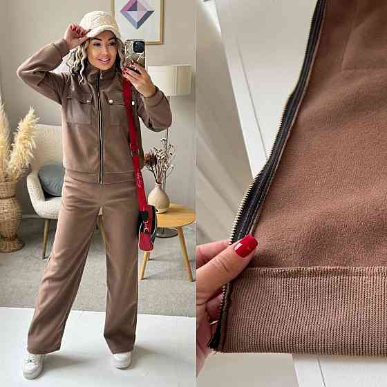 Жіночий стильний костюм-двійка: кофта та штани вельвет на щільному флісі Моко, 40/42 Одеса