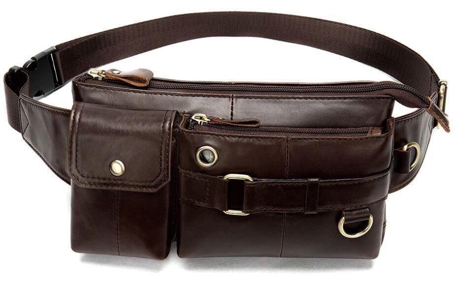 Поясна cумка чоловіча Коричнева (Vintage) Київ - фото 11