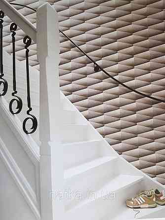 Шпалери вінілові на флізелін Rasch Composition 0,53х10 геометрія смуги фігури чорні сірі металік 3д Київ