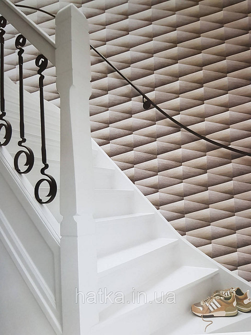 Шпалери вінілові на флізелін Rasch Composition 0,53х10 геометрія смуги фігури чорні сірі металік 3д Київ - фото 1