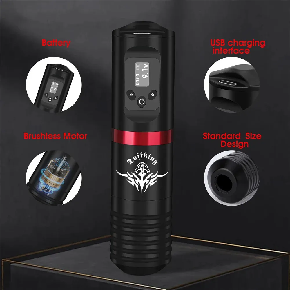 Тату Машинка Беспроводная с аккумулятором 1800mAh + картриджи + краски | Профессиональный набор для тату с дисплеем Киев - изображение 7