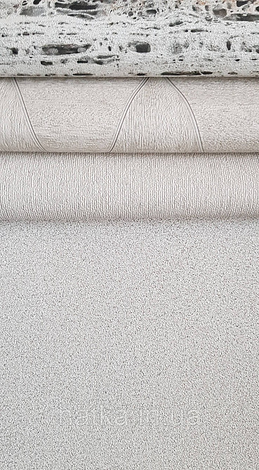 Шпалери вінілові на флізеліні Marburg Travertino 1.06х10 однотонні дрібна крихта структурні сірі Київ - фото 2