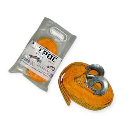 Трос лента 3 т х 6,0м х 46мм крюк/оранж/кулек буксир. Мукачево