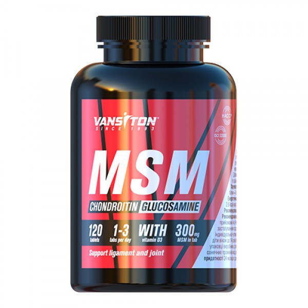 Хондроитин + Глюкозамин + MSM 120 таблеток Vansiton Луцк - изображение 1