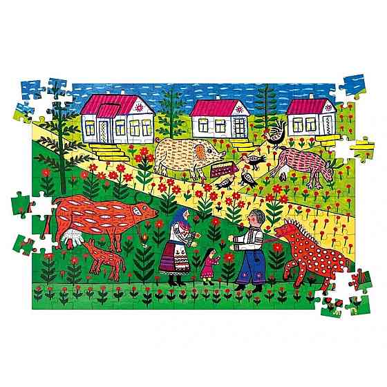 Пазл дерев'яний UkrainianPuzzles Сонце низько, трактор близько Марія Примаченко ( 11921 ) Харьков