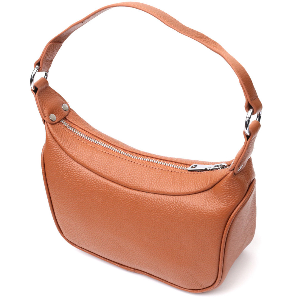 Сумка напівкруглого формату з однією ручкою з натуральної шкіри Vintage 22413 Коричнева Київ - фото 1