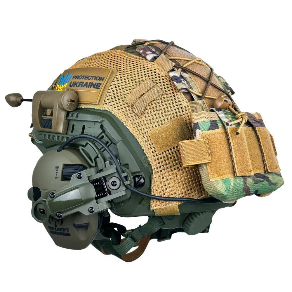 Защитный комплект Шлем FAST NIJ IIIA + наушники Walkers Razor Slim с чебурашкой + фонарик + кавер (размер S) Винница - изображение 2