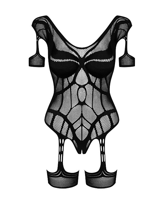 (SALE) Нейлоновый бодистокинг с имитацией гартер Obsessive Bodystocking G334 S/M/L, black, с доступом Sex Aura Киев - изображение 5