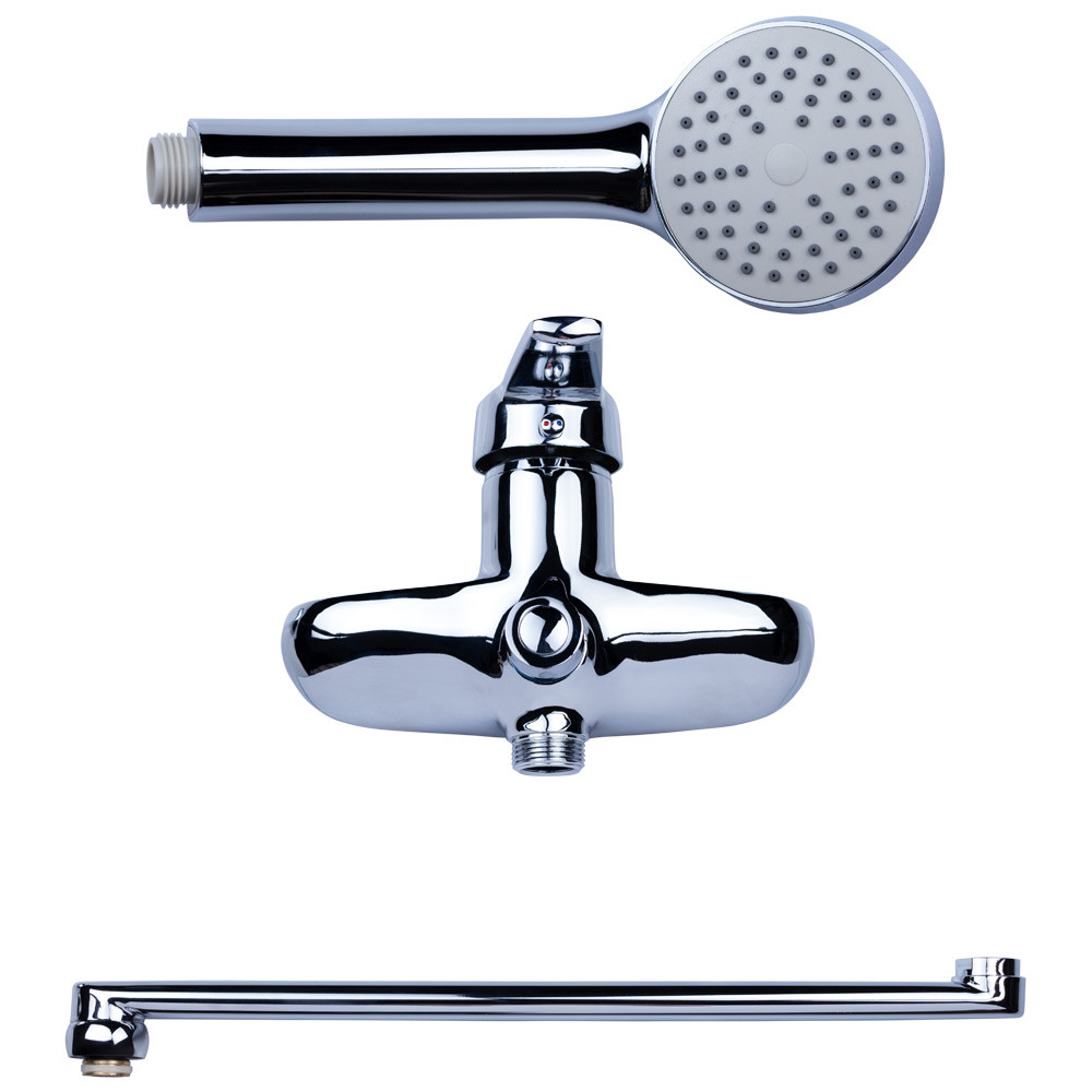 AQUATICA Смеситель HM Ø40 для ванны гусак прямой 350мм дивертор встроенный картриджный AQUATICA Коломыя - изображение 7