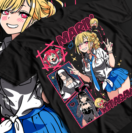 Футболка для мальчика аниме Марин Китагава Мй Дресс оверсайз (рост от 165 до 180 ) Черний AnimeJ0592m Днепр