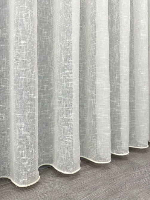 Тюль VR-Textil 2114т Aura Лен однотонный Молочный 400х270 см (42-1372) Киев - изображение 8