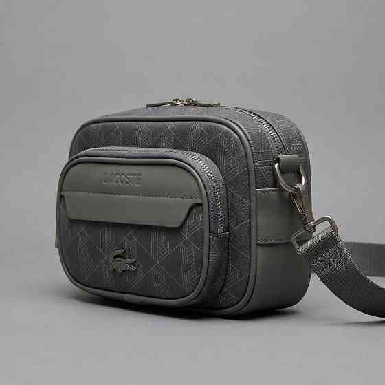 Чоловіча брендова сумка, борсетка на плече Лакоста, Lacoste (3651) grey Київ