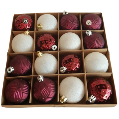 Елочная игрушка Chomik пластикові кульки компл. 16 шт, 6см, бордо (5900779853140_3) Винница - изображение 9