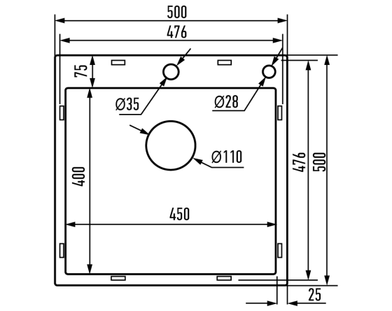 Мийка з нержавіючої сталі MIXXUS MH5050 DECOR SS COLOR (MH5050 DECOR NANO-SILVER)(3.0/0.8) колір нержавійка (MI7040) Київ