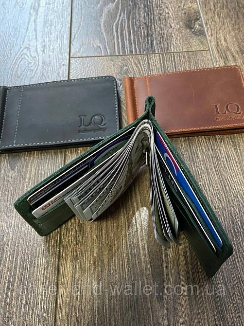 Затиск для грошей і пластикових карток зеленого кольору ST Leather Onda Київ - фото 7