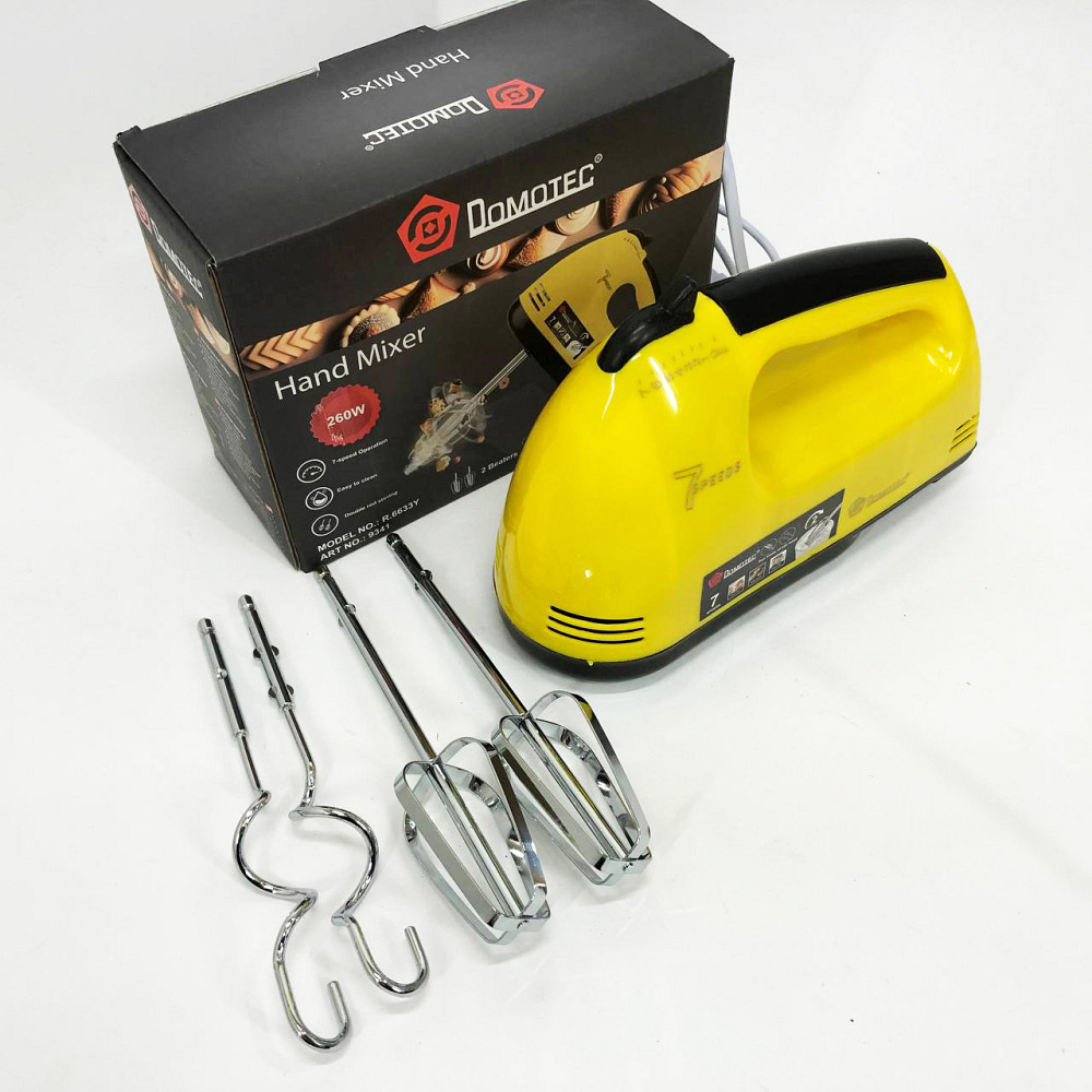 Міксер з нержавіючими насадками DOMOTEC R6633Y, Кухонний ручний міксер хороший нержавіюча сталь IY-76 Івано-Франківськ - фото 6
