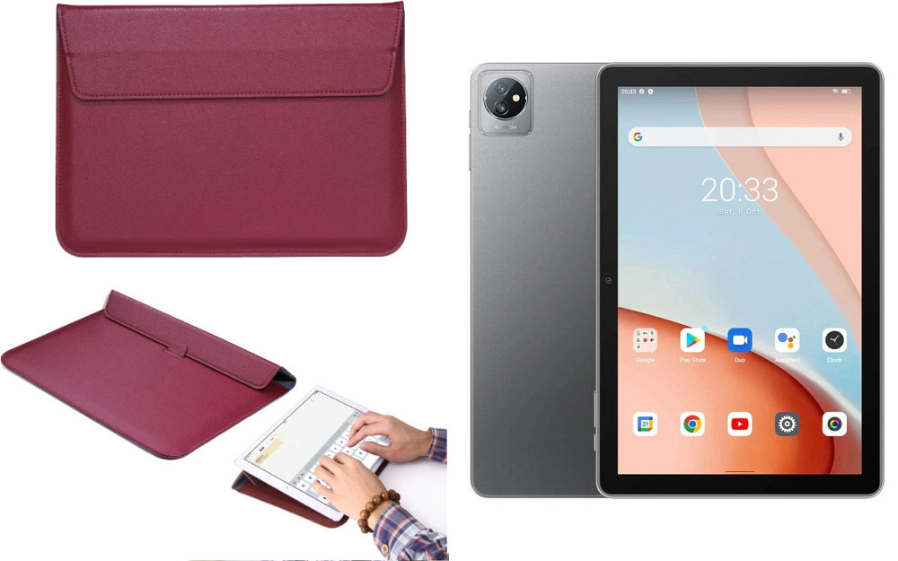 Чохол-конверт VitoCase для Blackview Tab 7, Tab 7 Pro, з функцією підставки для планшета Бордовий Київ - фото 1